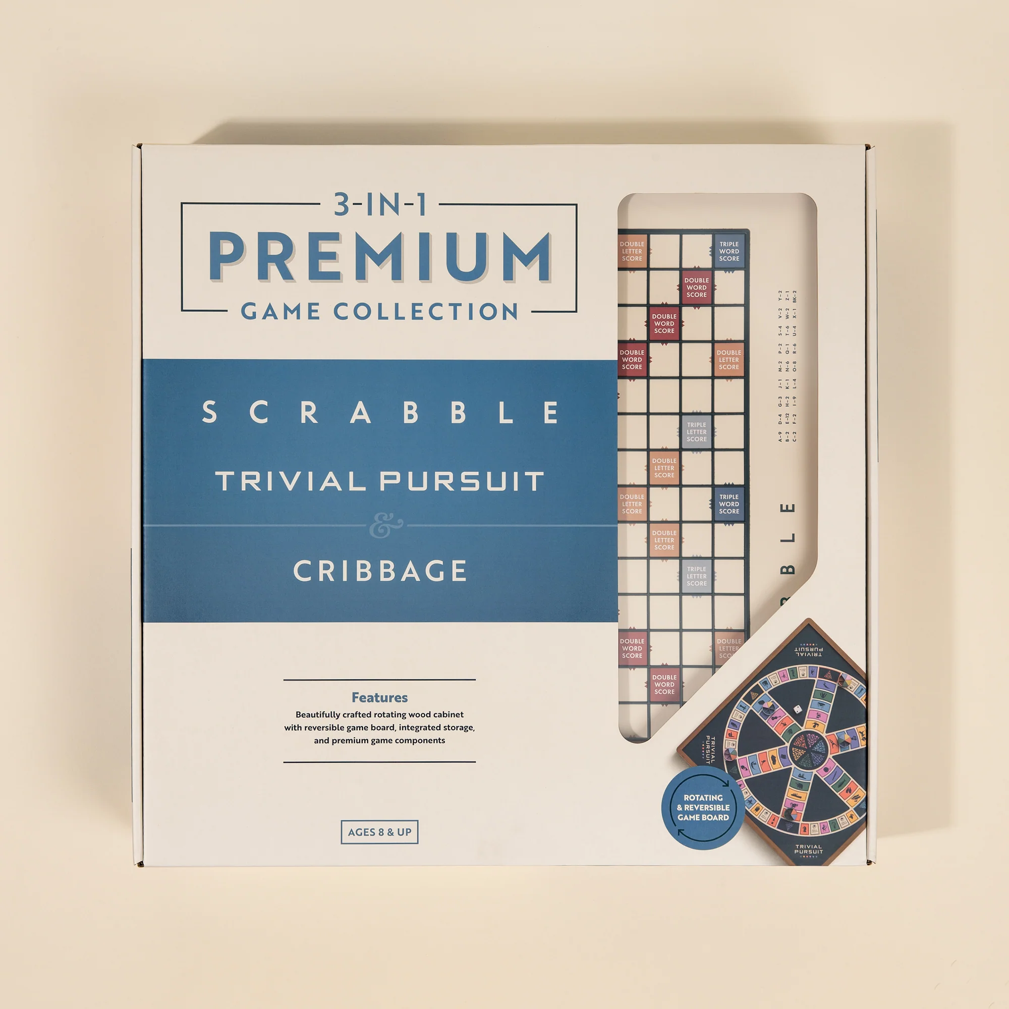 3-in-1 Premium Game Collection: Scrabble, Trivial Pursuit & Cribbage - Image 8