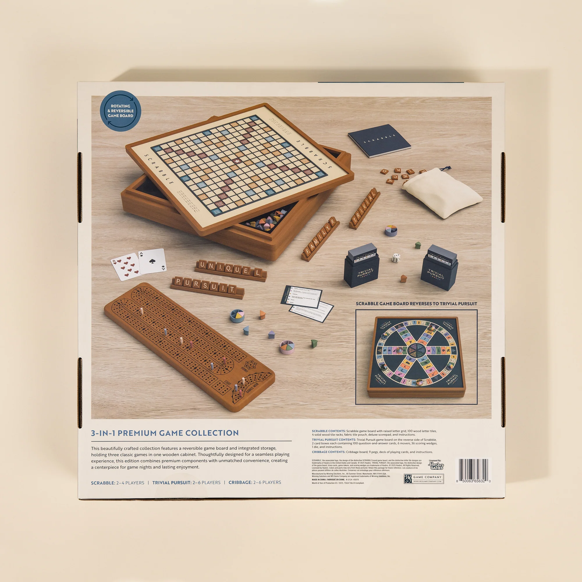3-in-1 Premium Game Collection: Scrabble, Trivial Pursuit & Cribbage - Image 9
